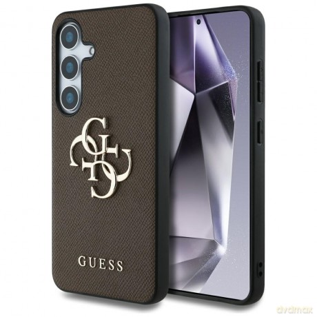 Guess nakładka HC PU Grained Big 4G and Classic Logo do Samsung Galaxy S25 Plus brązowa