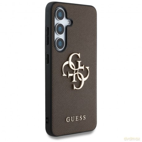 Guess nakładka HC PU Grained Big 4G and Classic Logo do Samsung Galaxy S25 Plus brązowa