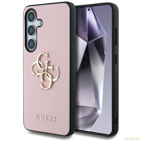 Guess nakładka HC PU Grained Big 4G and Classic Logo do Samsung Galaxy S25 Plus różowa