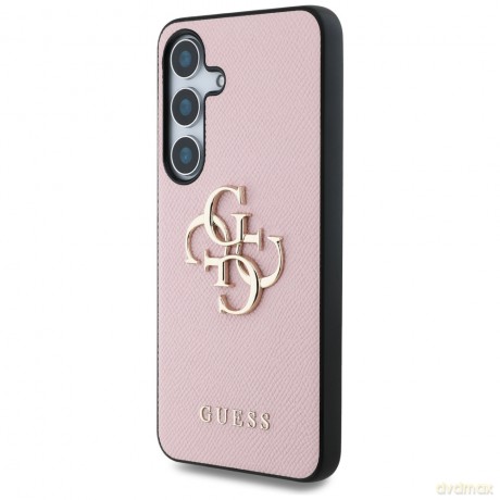 Guess nakładka HC PU Grained Big 4G and Classic Logo do Samsung Galaxy S25 Plus różowa