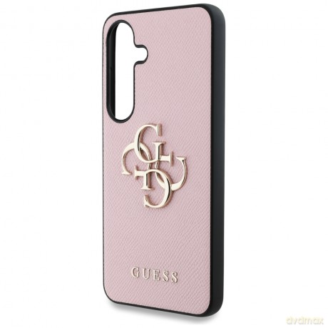 Guess nakładka HC PU Grained Big 4G and Classic Logo do Samsung Galaxy S25 Plus różowa