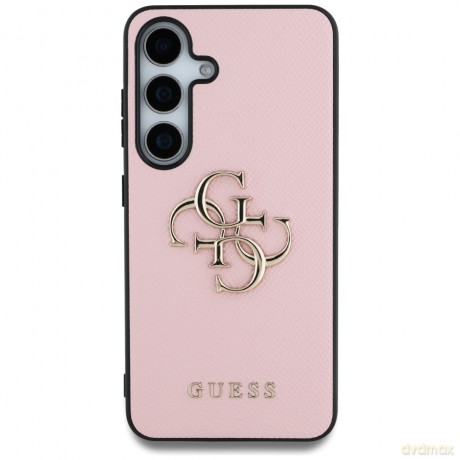 Guess nakładka HC PU Grained Big 4G and Classic Logo do Samsung Galaxy S25 różowa