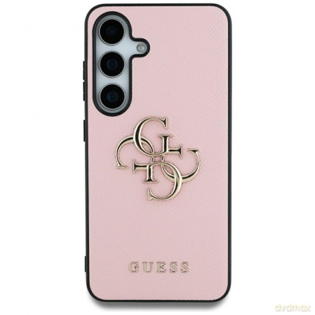 Guess nakładka HC PU Grained Big 4G and Classic Logo do Samsung Galaxy S25 Ultra różowa