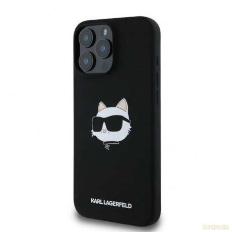 Karl Lagerfeld nakładka do iPhone 16 Pro Max 6,9" KLHMP16XSCHPPLK czarna hardcase Silicone Choupette Head Print MagSafe