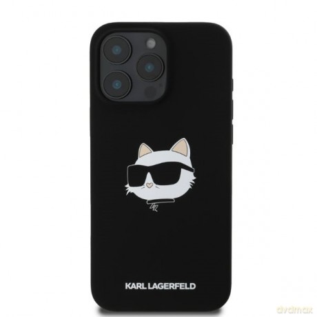 Karl Lagerfeld nakładka do iPhone 16 Pro Max 6,9" KLHMP16XSCHPPLK czarna hardcase Silicone Choupette Head Print MagSafe