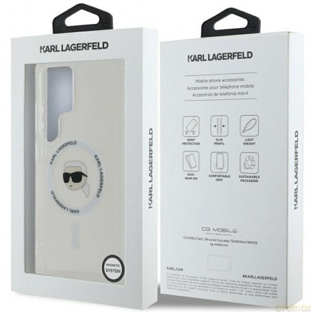 Karl Lagerfeld nakładka HC Magnetic IML Metal K. Head do Samsung Galaxy S25 Ultra biała