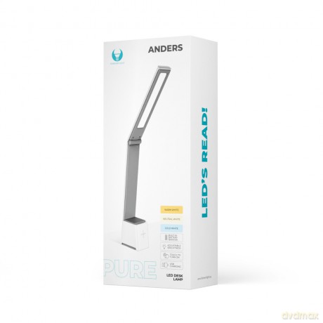 Lampa biurkowa LED 5W składana PURE FLB-110 ANDERS biało-szara Forever Light