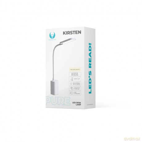 Lampa biurkowa LED 6W z klipsem PURE FLB-10 KIRSTEN biała Forever Light