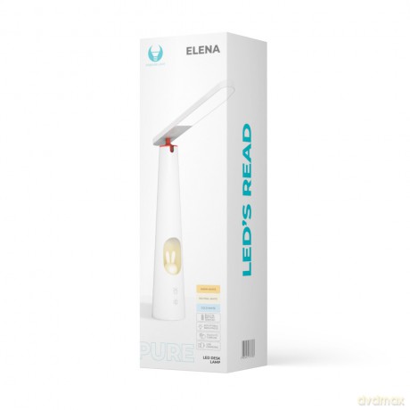 Lampa biurkowa LED 7,5W ze świecącym króliczkiem PURE FLB-150 ELENA biała Forever Light