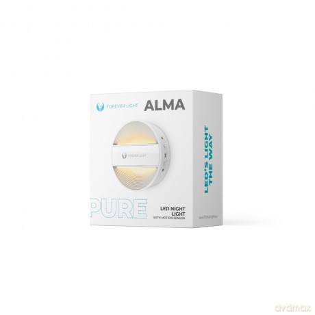 Lampka nocna okrągła LED PURE FLC-20 ALMA PIR biała 500mAh Forever Light
