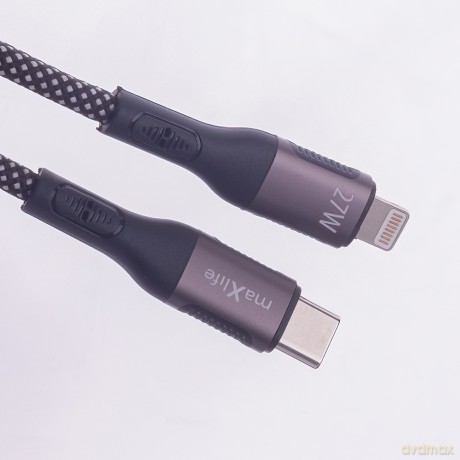 Maxlife kabel magnetyczny MXUC-11 USB-C - Lightning 1,0 m 27W czarny nylonowy