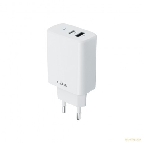 Maxlife ładowarka sieciowa PD QC MXTC-10-30AC 1x USB-C 1x USB 30W biała