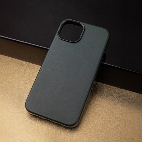 Nakładka Mag Leather do iPhone 16 6,1" ciemnozielona