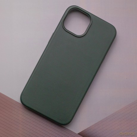 Nakładka Mag Leather do iPhone 16 6,1" ciemnozielona