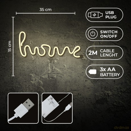Neon LED HOME biały ciepły Bat + USB FLNE21 Forever Light