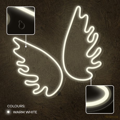 Neon PLEXI LED SKRZYDŁA białe FPNE09X Forever Light