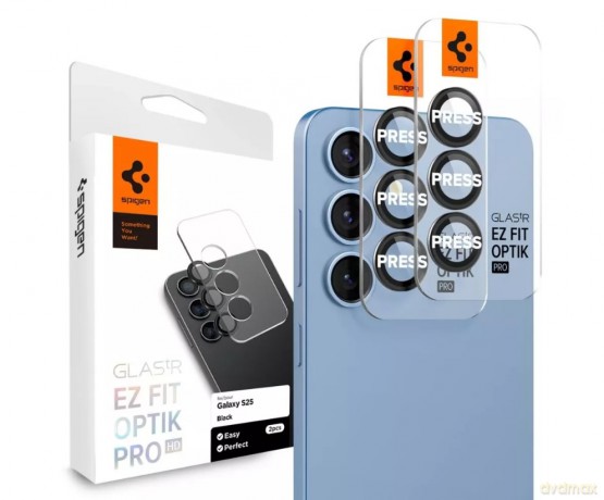 Spigen osłona aparatu Optik Pro Glas.Tr "EZ Fit" Camera Protector 2-Pack do Samsung Galaxy S25+ Czarna