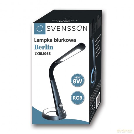 Svensson Lampka biurkowa BERLIN 8W 450lm czarna