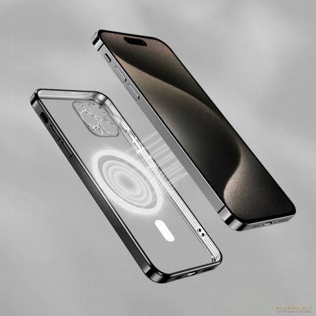 Vmax nakładka Electroplating Mag TPU do iPhone 16 Plus 6,7" czarna
