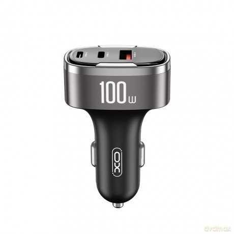 XO ładowarka samochodowa CC61 PD QC 3.0 100W 1x USB1x USB-C 1x Lightning szara