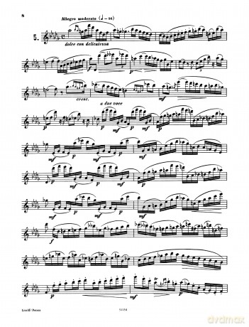 24 Exercises, Caprices and Preludes Op. 125 for Flute (Edition Peters) - Anton Bernhard Fürstenau [KSIĄŻKA]