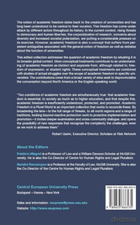 Academic Freedom in a Plural World: Global Critical Perspectives - Frédéric Mégret [KSIĄŻKA]