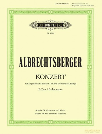 Albrechtsberger: Concerto (Alto Trombone and Piano) (EP8986): For Alto Trombone and Strings (Edition Peters) - Paul Angerer [KSIĄŻKA]