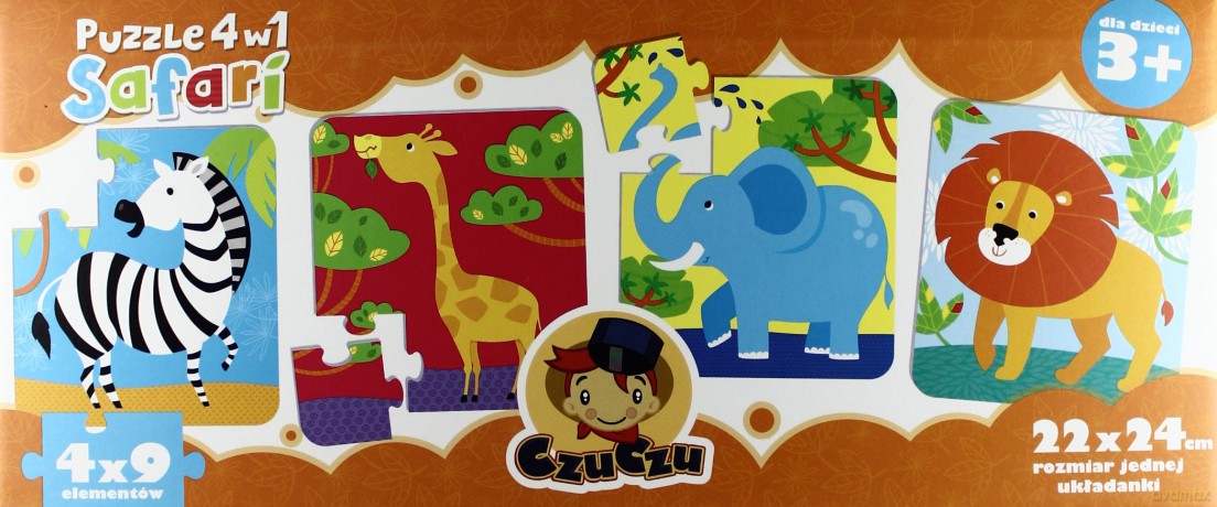 Safari. Puzzle 4w1 [KSIĄŻKA]