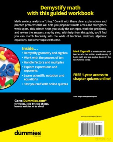 Basic Math and Pre-Algebra Workbook For Dummies, 3rd Edition (For Dummies (Lifestyle)) - Mark Zegarelli [KSIĄŻKA]