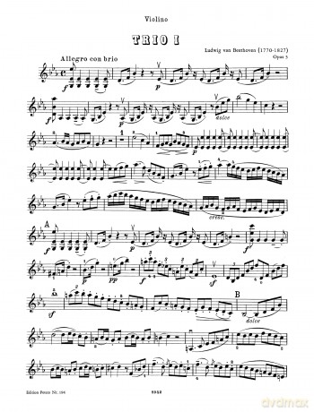 Beethoven Trios Opus 3, 8, 9 ,25 - Ludwig van Beethoven [KSIĄŻKA]