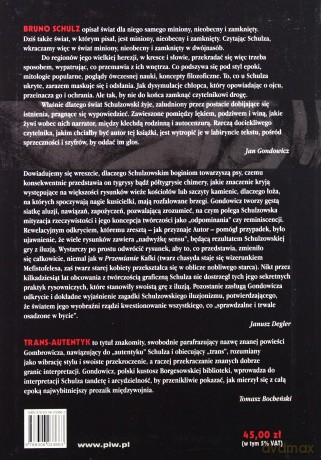 Trans Autentyk. Nie-czyste formy Brunona Schulza - Gondowicz Jan [KSIĄŻKA]