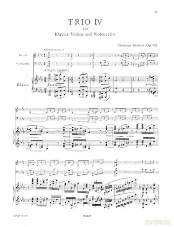 Brahms: Trio No. 4 in C minor Op.101 (piano, violin and cello parts) (EP3899D) - Johannes Brahms [KSIĄŻKA]