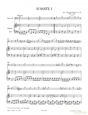 Breval: 3 Easy Sonatas Op.40 Nos.1-3 (Cello and Bass with Piano) (EP9859) (Edition Peters) - Anne Marlene Gurgel [KSIĄŻKA]