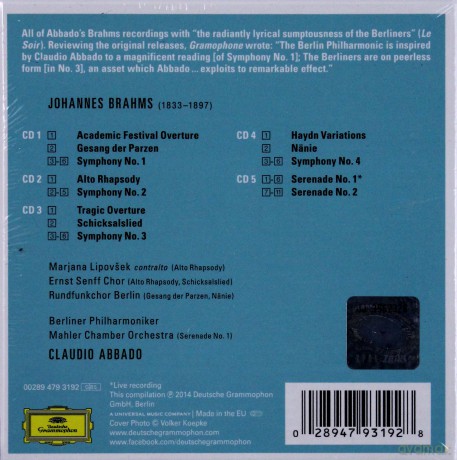 Claudio Abbado: Brahms Symphonies [5CD]