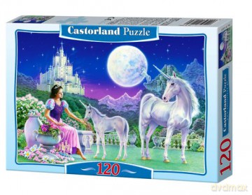 120x Puzzle Kartonowe Jednorożec I Księżniczka Wiek 5+ [PUZZLE]