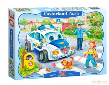 30x Puzzle Kartonowe Policja Droga Do Szkoły Wiek 4+ [PUZZLE]