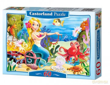 60x Puzzle Kartonowe Mała Syrenka Wiek 4+ [PUZZLE]