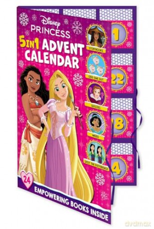 Disney Princess: 5-in-1 Kalendarz Adwentowy (Countdown to Christmas with stories, activities and quizzes!) - Walt Disney [KSIĄŻKA]