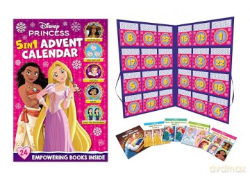 Disney Princess: 5-in-1 Kalendarz Adwentowy (Countdown to Christmas with stories, activities and quizzes!) - Walt Disney [KSIĄŻKA]