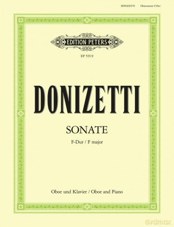 Donizetti: Oboe Sonata in F (Concertino) (EP5919) (Edition Peters) - Gaetano Donizetti [KSIĄŻKA]