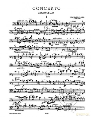 Edouard Lalo: Concerto in D Minor (Cello and Piano), Edition Peters EP3799 - Édouard Lalo [KSIĄŻKA]