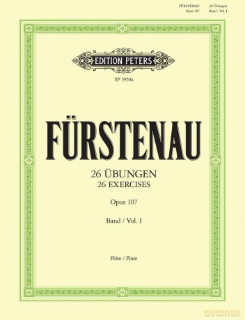 Furstenau: 26 Advanced Exercises Op.107 Vol.1 (Flute) (EP5950A): Nos. 1-14 (Sharp Keys) (Edition Peters) - Werner Richter [KSIĄŻKA]