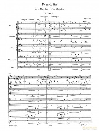 Grieg: Two Melodies Op.53 (Full Score) (EP2539A) - Edvard Grieg [KSIĄŻKA]