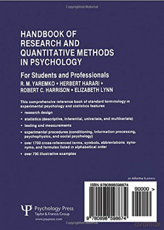 Handbook of Research and Quantitative Methods in Psychology: For Students and Professionals - R.M. Yaremko [KSIĄŻKA]
