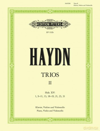 Haydn: Piano Trios, complete Vol.2 (EP192B): Hob. Xv:1, 9-11, 13, 18, 19, 21, 23, 31 (Edition Peters) - Carl Hermann [KSIĄŻKA]