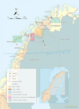 Hiking in Norway - North: Trekking above the Arctic Circle: Lofoten Islands, Narvik, Ofotfjorden, Troms and Finnmarksvidda - Mike Laing [KSIĄŻKA]