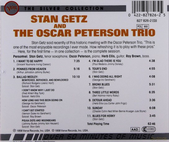 Stan Getz: Stan Getz And The Oscar Peterson Trio [CD]