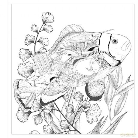 Imaginaria: In the Deep: An Artist's Coloring Book of Ocean Mysteries Inside the Lines - Simon Mendez [KSIĄŻKA]
