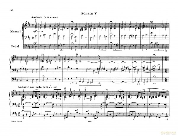 Mendelssohn: Organ Works Op.37 (EP1744): 3Praeludien und Fugen op.37 - 6 Sonaten op. 65 (Edition Peters) - Felix Mendelssohn [KSIĄŻKA]