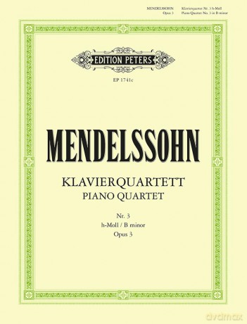 Mendelssohn: Piano Quartet in B minor Op.3 (EP1741C) (Edition Peters) - Friedrich Hermann [KSIĄŻKA]